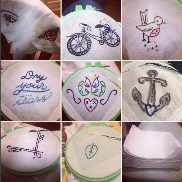 I embroidered all of these between Monday and Sunday.